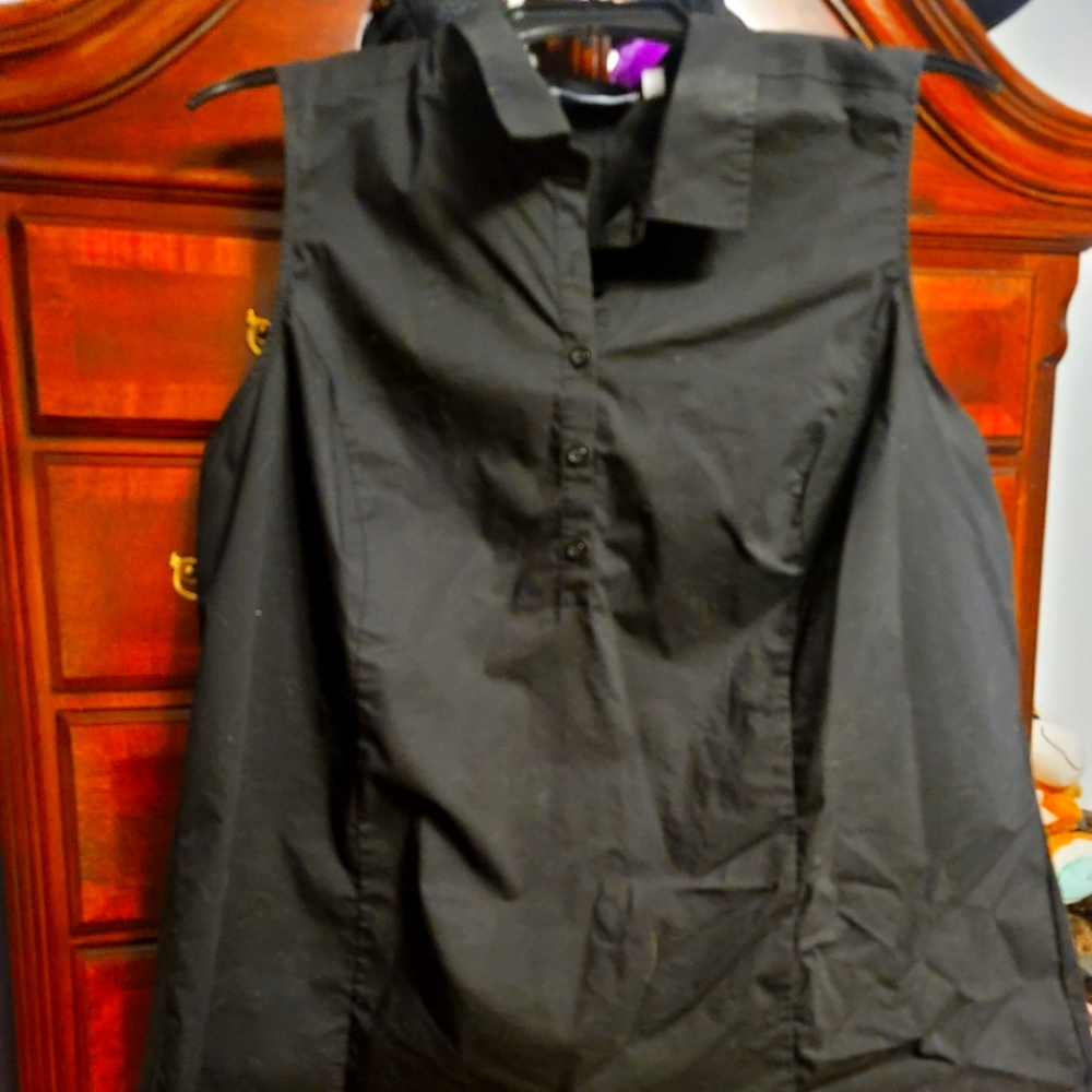 Black Button Down Shirt sz 3X